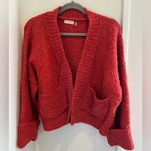 Pilcro cropped slouchy sweater with pockets